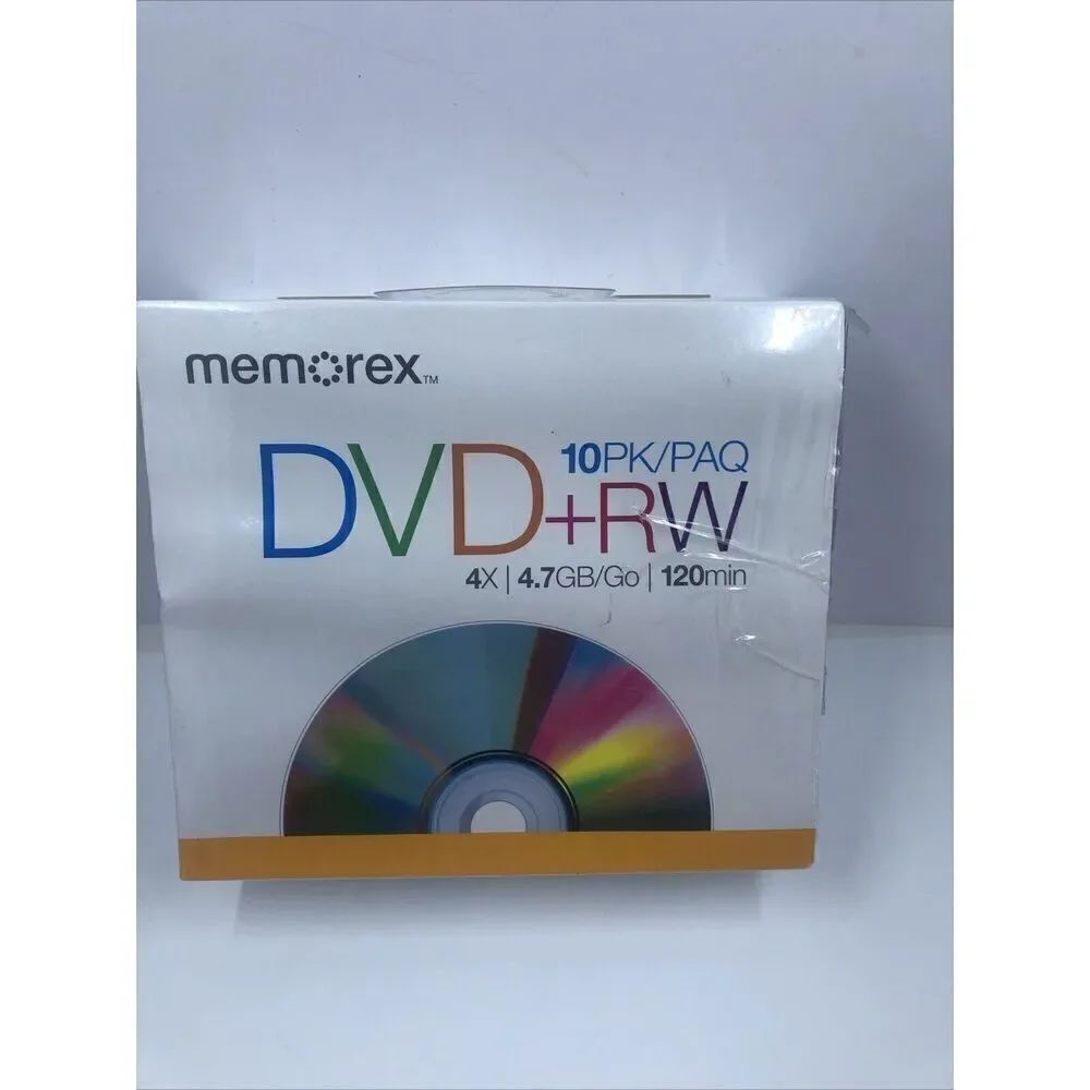 Memorex DVD-RW 4X 4.7 GB/Go | 120min 10PK Blank Disc New Slim Jewel Case
